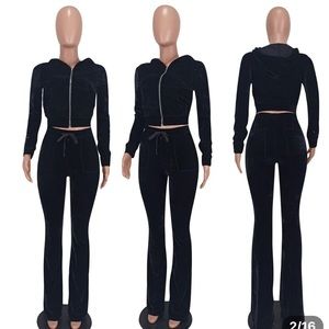 Cropped Velour Tracksuit